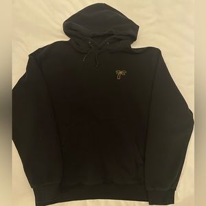 Black Hoodie with Embroidered Palm Tree